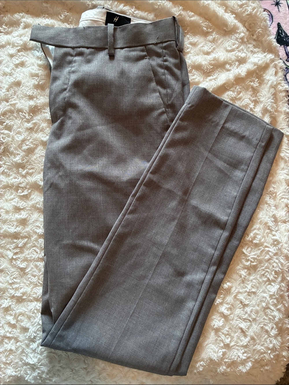 H&M Men's Gray Tailored Dress Pants - Flat Front